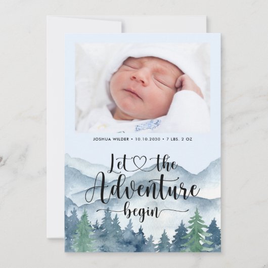 アドベンチャー開始フォト誕生 案内状 (正面)