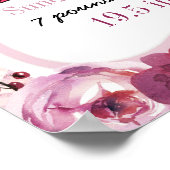 アドベンチャー開始ベビーガール誕生統計ピンク矢印 ポスター (角)