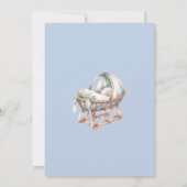 アドベンチャー開始ボホ男の赤ちゃんシャワーブルー 招待状 (裏面)