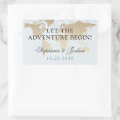 アドベンチャー開始ヴィンテージマップ旅行テーマ 長方形シール (バッグ)