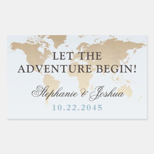 アドベンチャー開始ヴィンテージマップ旅行テーマ 長方形シール (正面)