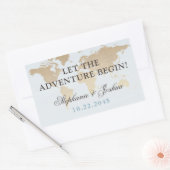 アドベンチャー開始ヴィンテージマップ旅行テーマ 長方形シール (封筒)