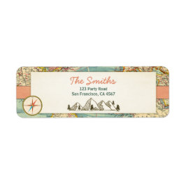 アドベンチャー開始住所 シールヴィンテージ世界地図 ラベル