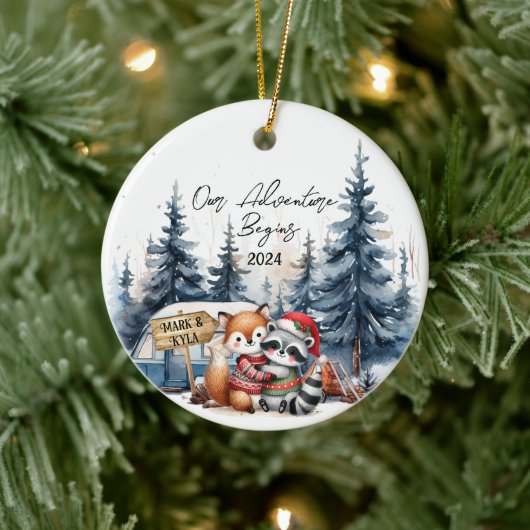 アドベンチャー開始初めてのクリスマス新婚オーナメント セラミックオーナメント (ツリー)