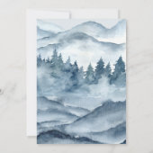 アドベンチャー開始男の赤ちゃんシャワーフォレストウォーター色 招待状 (裏面)