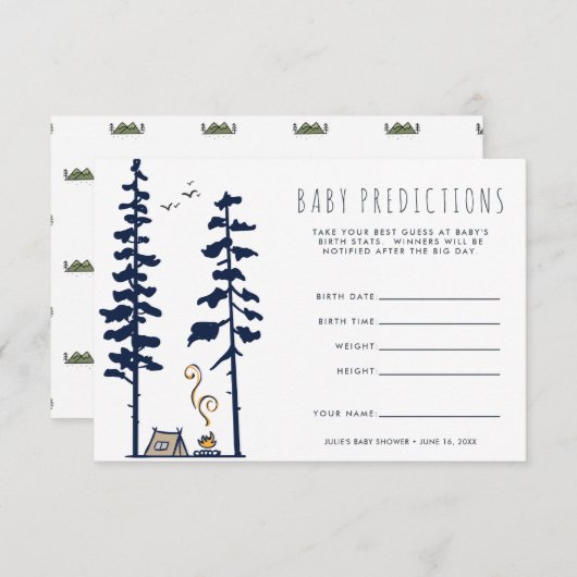 アドベンチャー開始 | ベビーシャワーの予想ゲーム 招待状 (正面/裏面)