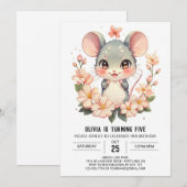 アドベンチャー齧歯動物マウス誕生日 招待状 (正面/裏面)