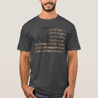 アドベンチャー101 FJクルーザー迷彩柄米国国旗4wd Tシャツ