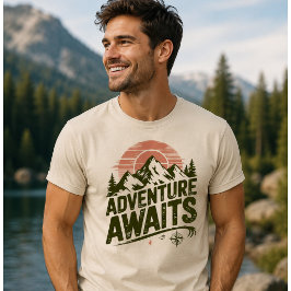 アドベンチャー・アウェイツ・マウンテン・ハイキング・ヴィンテージ・アウトドアTシャツ Tシャツ