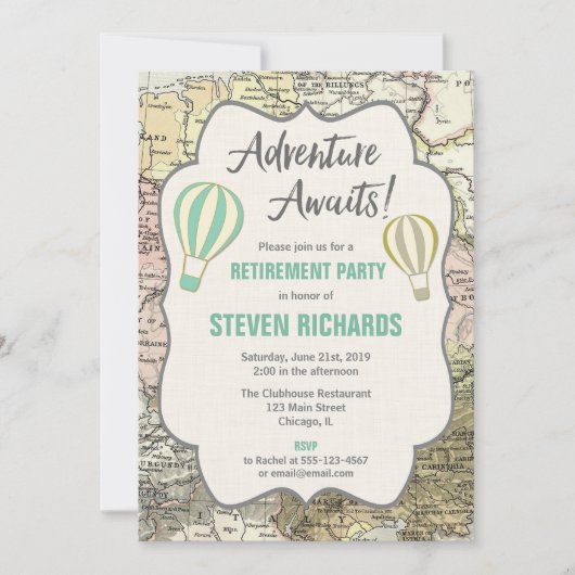 アドベンチャー·アワイツ世界旅行者引退パーティー 招待状 (正面)