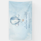 アドベンチャー・イズ・カミング！ 青い熱気球のベビーシャワー 横断幕 (縦)