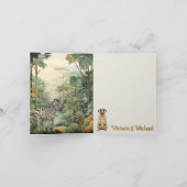 アドベンチャー ジャングル 動物 ベビー シャワー サンキューカード (内部)