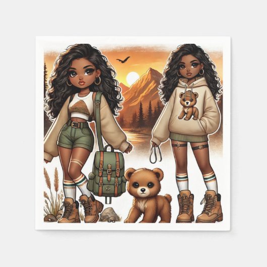 アドベンチャー&スタイルハイキング スタンダードカクテルナプキン (正面)