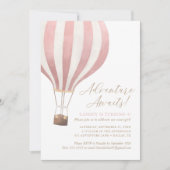 アドベンチャー・バースデー・ガール 風船の誕生日 招待状 (正面)