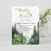 アドベンチャー ビギン フォレスト ラスティック マウンテン ベイビー シャワー 招待状 (スタンド正面)