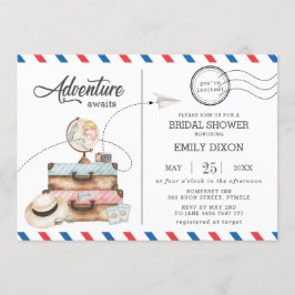 アドベンチャー ブライダルシャワー トラベル ヴォヤージュ ポスタージ メール 招待状
