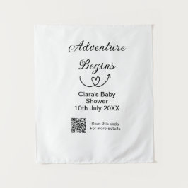 アドベンチャー ベイビー シャワー スキャン QR コード ハート シ タペストリー