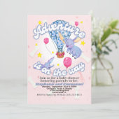 アドベンチャー ベイビー シャワー 招待状 | 水彩 ゾウ (スタンド正面)