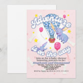 アドベンチャー ベイビー シャワー 招待状 | 水彩 ゾウ (正面/裏面)