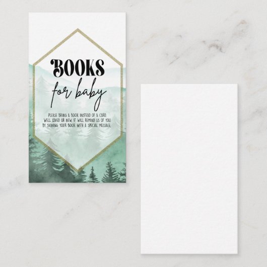 アドベンチャー、ベビーシャワー、ベビー用の本 エンクロージャーカード (正面/裏面)