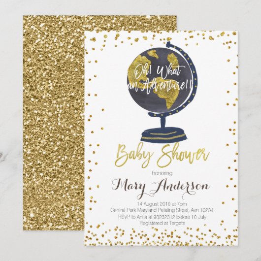 アドベンチャー ベビーシャワー 招待状 男の子 (正面/裏面)