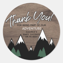 アドベンチャー、ベビーシャワー、男の赤ちゃん、OH BOY招待状 ラウンドシール