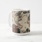 アドベンチャー：ミニマリスト旅行インスパイアマグデザイン コーヒーマグカップ (正面左)