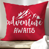 アドベンチャー ワイルダネス 引用 赤と白 クッション