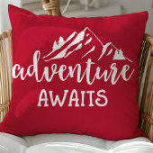 アドベンチャー ワイルダネス 引用 赤と白 クッション