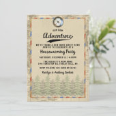 "アドベンチャー"ヴィンテージトラベルマップ引っ越し祝いパーティーパーティー 招待状 (スタンド正面)