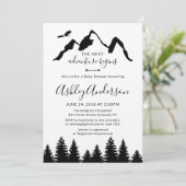 アドベンチャー 山々 森 ベビーシャワー 招待状 (スタンド正面)