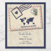 アドベンチャ国際的ー素朴ス先結婚式 ワインラベル (シングルラベル)