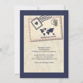 アドベンチャ国際的ー素朴ス先結婚式 招待状 (裏面)