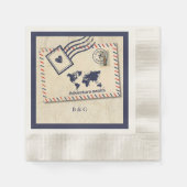 アドベンチャ国際的ー素朴ス先結婚式 縁ありカクテルナプキン (正面)