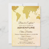 アドベンチャ生まれー誕生日ワールドトラベルを探索するには 招待状 (正面)