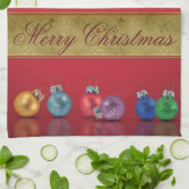 アドベントカレンダークリスマスオーナメント キッチンタオル (折り畳み)