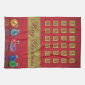 アドベントカレンダークリスマスオーナメント キッチンタオル (横)