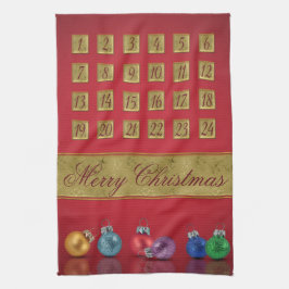 アドベントカレンダークリスマスオーナメント キッチンタオル