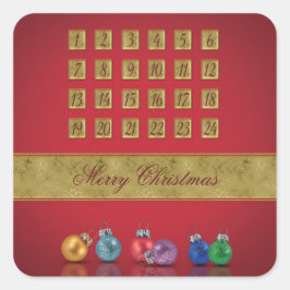 アドベントカレンダークリスマスオーナメント スクエアシール
