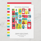 アドベントカレンダークリスマスカートゥーンスタイル シーズンカード (正面/裏面)