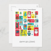 アドベントカレンダーユニークカラフル シーズンポストカード (正面/裏面)