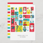 アドベントカレンダー漫画スタイルクリスマス シーズンカード (正面/裏面)