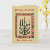 アドベントキャンドル ブラ スタイリッシュ ミニマル 北欧スタイル クリスマス カード (黄色い花)