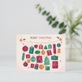 アドベントメリークリスマスホリデーライツカレンダー シーズンポストカード (スタンド正面)