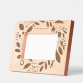 アドベントリースの葉メリークリスマスファミリー レーザー彫刻フレーム (左)