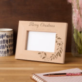 アドベントリースの葉メリークリスマスファミリー レーザー彫刻フレーム (左)