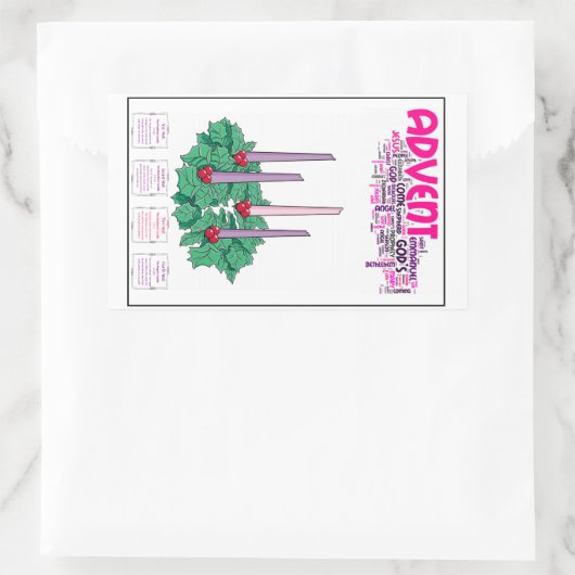 アドベントリースステッカー:おもしろいと簡単教室アイディア 長方形シール (バッグ)