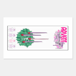 アドベントリースステッカー：おもしろいと簡単教室アイディア 長方形シール