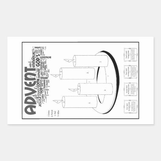 アドベントリース:学生のための数による色! 長方形シール (正面)
