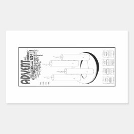 アドベントリース：学生のための数による色！ 長方形シール